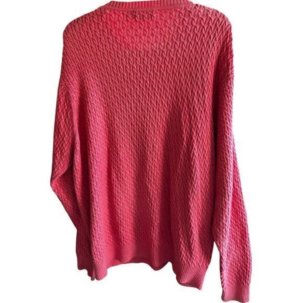 TALBOTS Men’s coral cable knit pullover sweater Nantucket coastal preppy sz L